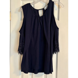 🔵Shannon Ford 3/4 sleeve Top, 2X Navy Blue